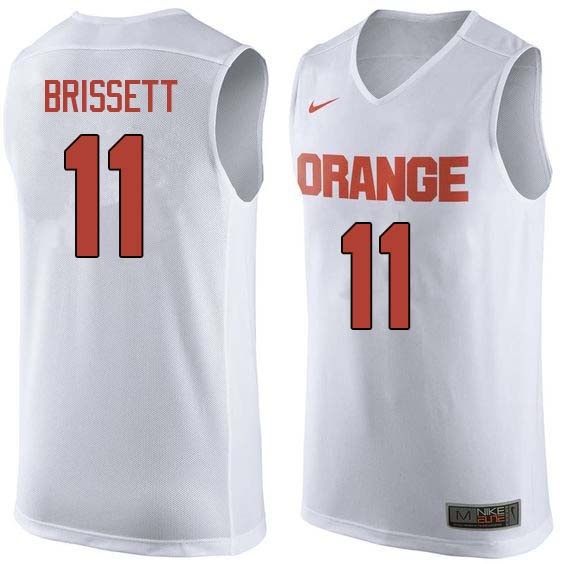 Men #11 Oshae Brissett Syracuse White College Basketball Jerseys Sale-White